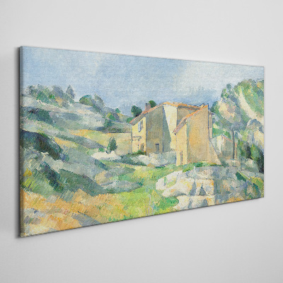 Vászonkép Házak a dombon