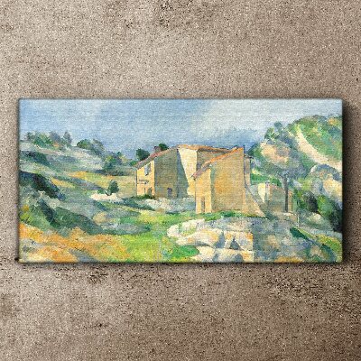 Vászonkép Házak a dombon