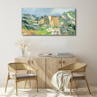 Vászonkép Házak a dombon