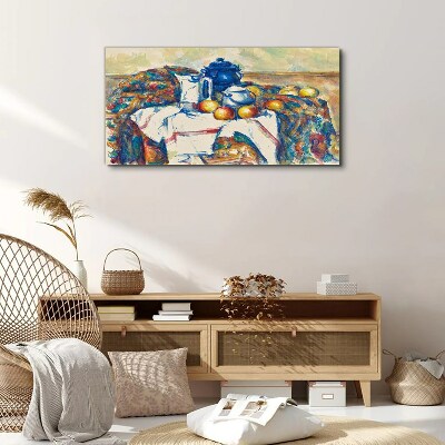 Vászonkép Csendélet kék vízforralóval