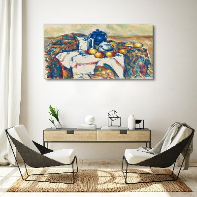 Vászonkép Csendélet kék vízforralóval