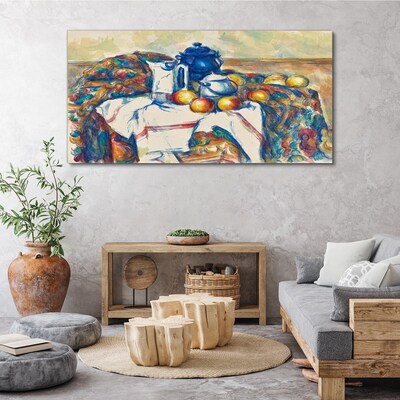 Vászonkép Csendélet kék vízforralóval