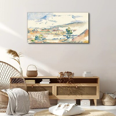 Vászonkép Hegyi táj pasztell árnyalatokban