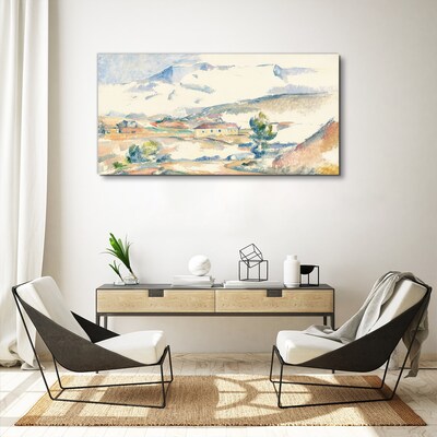 Vászonkép Hegyi táj pasztell árnyalatokban