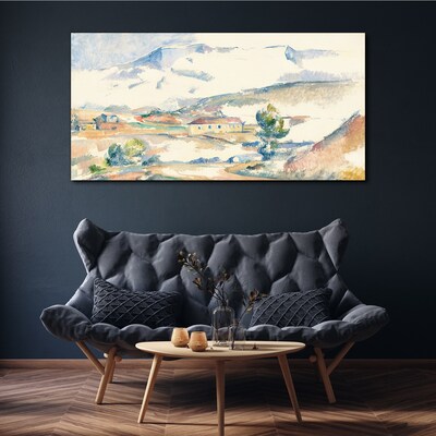 Vászonkép Hegyi táj pasztell árnyalatokban