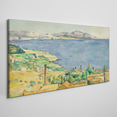 Vászonkép Kilátás a tengerre és a tájra