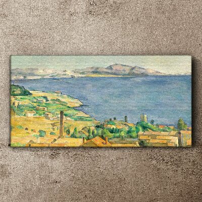 Vászonkép Kilátás a tengerre és a tájra