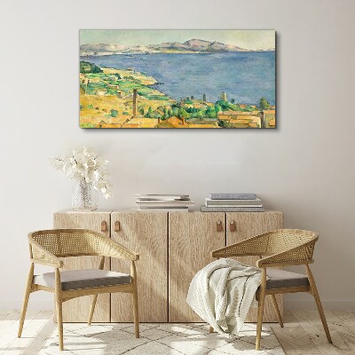 Vászonkép Kilátás a tengerre és a tájra