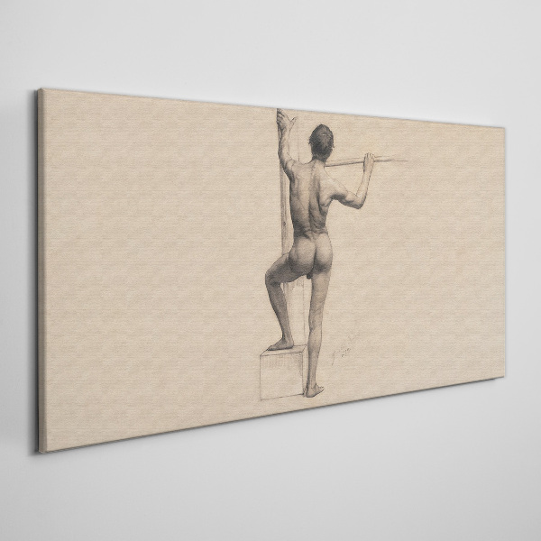 Vászonkép Férfi alakja lándzsával