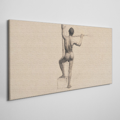 Vászonkép Férfi alakja lándzsával