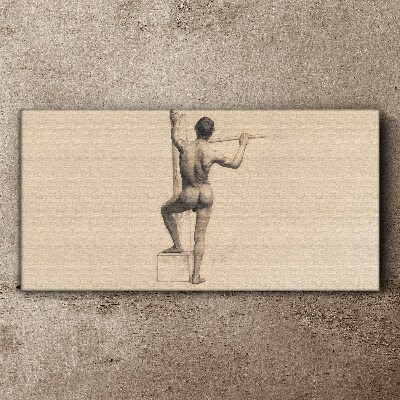 Vászonkép Férfi alakja lándzsával