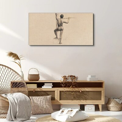 Vászonkép Férfi alakja lándzsával