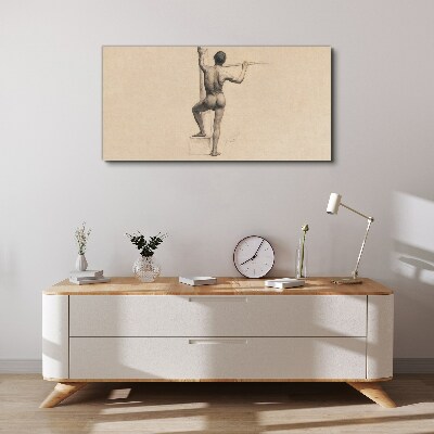 Vászonkép Férfi alakja lándzsával