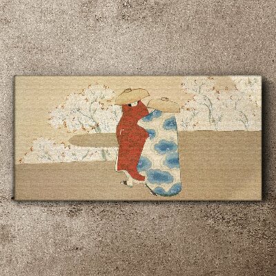 Vászonkép Találkozás a virágzó fák között