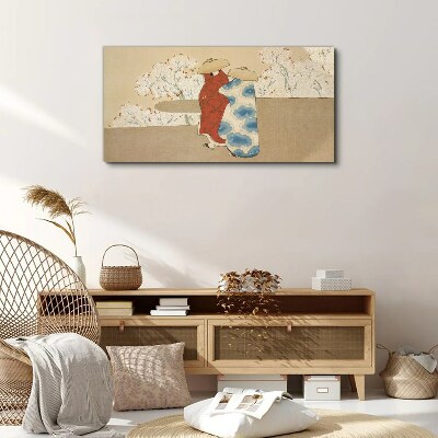 Vászonkép Találkozás a virágzó fák között