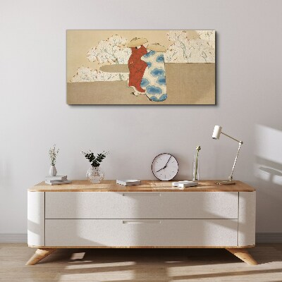 Vászonkép Találkozás a virágzó fák között