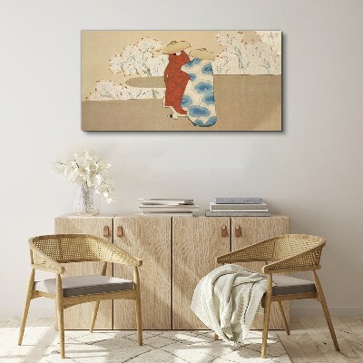 Vászonkép Találkozás a virágzó fák között