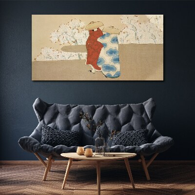 Vászonkép Találkozás a virágzó fák között