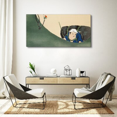 Vászonkép Elveszett a zöldben