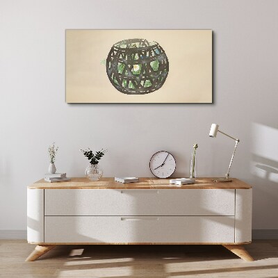 Vászonkép Fonott kosár zölddel