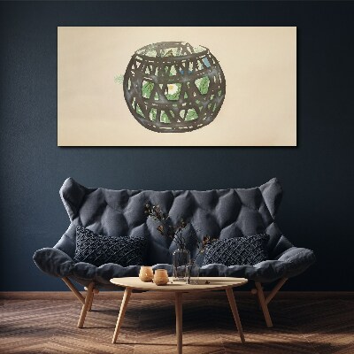 Vászonkép Fonott kosár zölddel