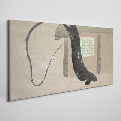 Vászonkép Zöld ág minimalista stílusban