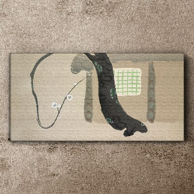 Vászonkép Zöld ág minimalista stílusban