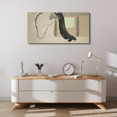 Vászonkép Zöld ág minimalista stílusban