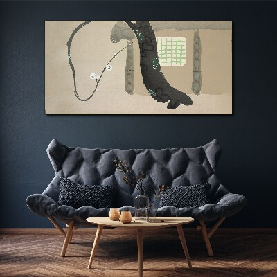 Vászonkép Zöld ág minimalista stílusban