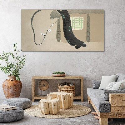 Vászonkép Zöld ág minimalista stílusban