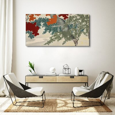 Vászonkép Őszi levelek a tájban