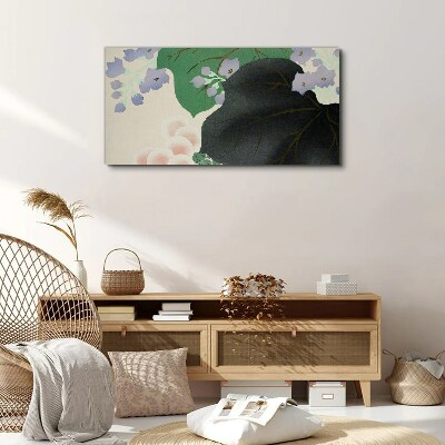 Vászonkép Zöld levél virágokkal