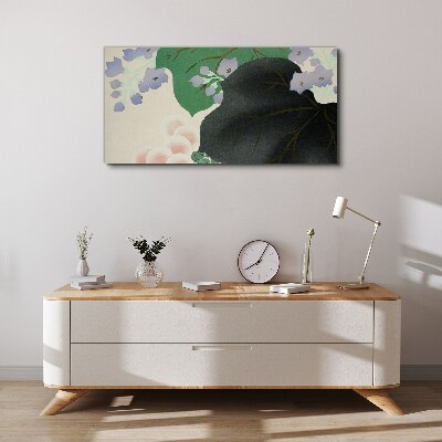 Vászonkép Zöld levél virágokkal