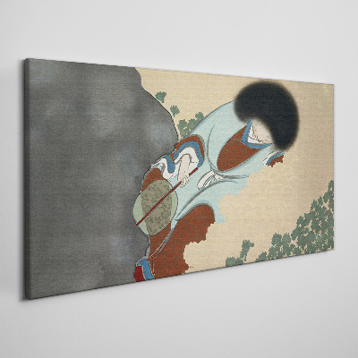 Vászonkép Téli séta hagyományos stílusban