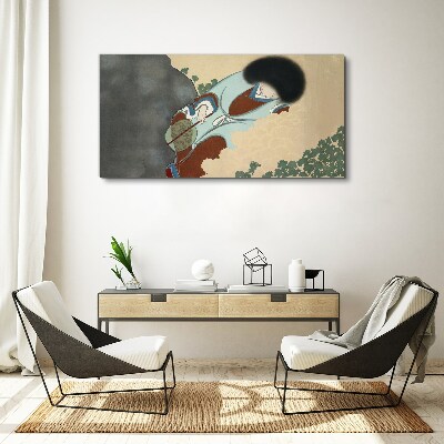 Vászonkép Téli séta hagyományos stílusban