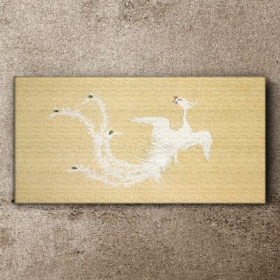 Vászonkép Fehér főnix arany alapon