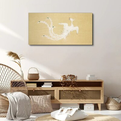 Vászonkép Fehér főnix arany alapon