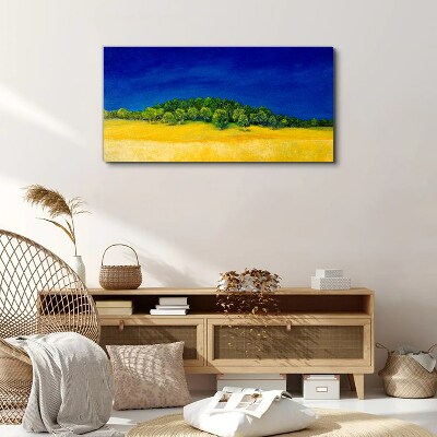 Vászonkép Arany mezők kék ég alatt
