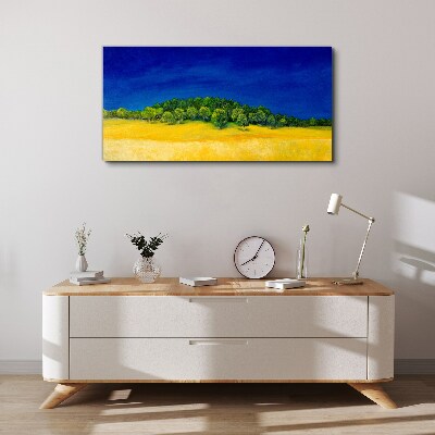 Vászonkép Arany mezők kék ég alatt