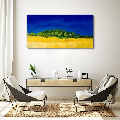 Vászonkép Arany mezők kék ég alatt