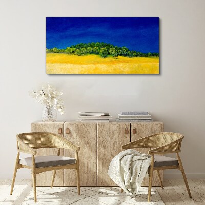 Vászonkép Arany mezők kék ég alatt