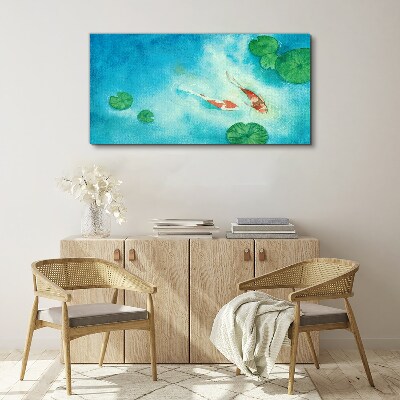 Vászonkép Koi kék vízben