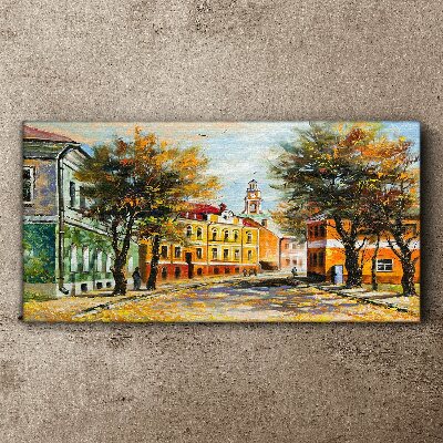 Vászonkép Őszi utca színekben