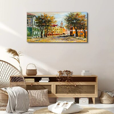 Vászonkép Őszi utca színekben