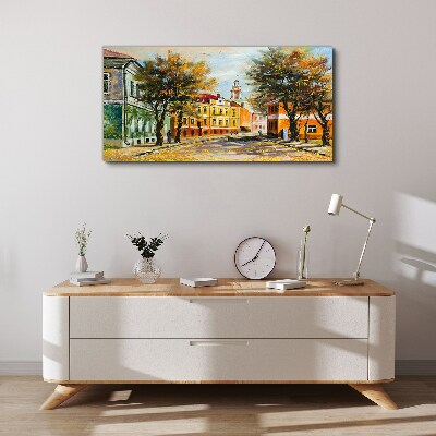 Vászonkép Őszi utca színekben