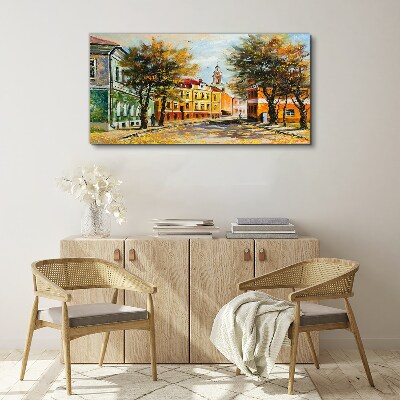 Vászonkép Őszi utca színekben