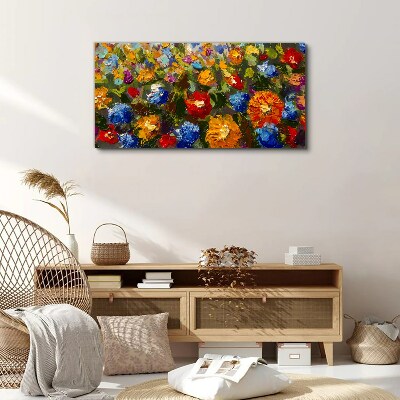 Vászonkép Virágos táj intenzív színekben