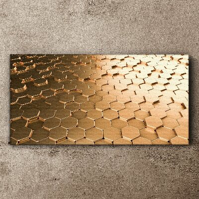 Vászonkép Arany hatszögek az üvegen