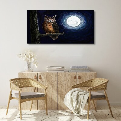 Vászonkép Bagoly a holdfényben