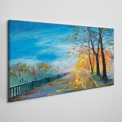 Vászonkép Őszi sikátor a napsütésben